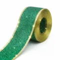 Grünes Glitzerband mit Goldkante für Geschenkverpackung, Schleifen und Party-Dekoration. - 10m / Grün