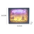 Natale 3D carta intaglio luce notturna shadow box LED luminosa decorazione da parete - Stile A (Castello & Cervo)
