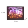Natale 3D Carta Intaglio Scatola Luminosa LED Lampada Notturna Decorazione Casa 21.5cm - Stile D (Baita nel Bosco)