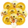 12 inch crown latex balloons and confetti balloons set for 18th birthday party decoration - 18th Birthday Gold Balloon Set