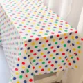 Nappe en plastique PEVA jetable avec motif à pois colorés, étanche et imperméable pour fête. - Nappe à pois colorés 137*274 cm