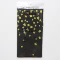 Wegwerp plastic tafelkleed met gouden sterren, waterdicht en oliebestendig voor feestjes en events. - Zwart tafelkleed met gouden sterren, 137*274 cm