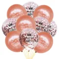 12 inch crown confetti balloon set rose gold latex balloons for 60th birthday party decor - 60th Birthday Rose Gold Balloon Set