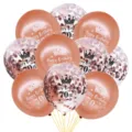 12-inch rose gold confetti balloon set, 70th birthday party decoration latex balloons. - 70th Birthday Rose Gold Balloon Set