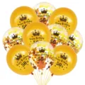 12 inch crown balloon set 10pcs latex confetti balloons for 50th birthday party decor - 50th Birthday Gold Balloon Set
