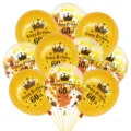 12-inch crown balloon set 10pcs latex confetti balloons for birthday party decoration - 60th Birthday Gold Balloon Set