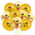 12 inch 70th birthday gold crown latex balloons confetti balloons set party decoration - 70th Birthday Gold Balloon Set