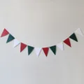 Christmas paper pennant banner red green white triangular flags party decor string 1pc - Red Green and White Pennant