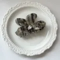Acetate butterfly hair claw clip for women, elegant floral shark clip for half up hairstyles. - Gray