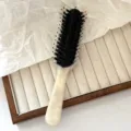 Boar bristle hair brush with elegant acetate handle for styling and daily scalp massage. - Boar Bristle Style - Mermaid White