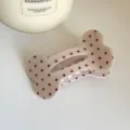 Cute bone-shaped hair claw clip with polka dot design, sweet and cool style for women. - White Polka Dot Bone