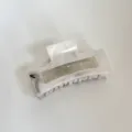 Close-up of a stylish marble patterned hair claw clip, glossy acrylic daily hair accessory. - 3# Gray
