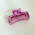 Korean style pink marble pattern plastic hair claw clip glossy versatile fashion hair accessory for women - Rose Red