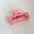 Pinza de pelo de acrílico jaspeado rosa, elegante diseño rectangular para peinado diario versátil. - 5# Rosa