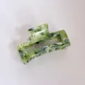 Pinza para el cabello de plástico jaspeado verde para mujeres elegante accesorio chic - 6# Verde