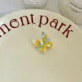 Cute aesthetic marbled butterfly hair claw clip, sweet acetate side hair pin for women. - S / Yellow-Green