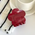 Pince à cheveux fleur rouge acétate style coréen pince requin élégante douce accessoire cheveux femme - Marbre Rouge