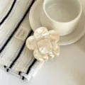 Pince a cheveux fleur blanc creme elegante accessoire cheveux acetate pour femmes coiffure - 4# Blanc