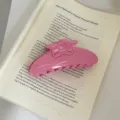 Pink large hair claw clip for women, stylish shark hair clip, cute elegant hair accessory. - Pink Star Flower (Claw Clip)