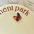 Colorful acetate butterfly hair claw clip sweet cute mini side hair accessory for women girls - S / Red and Blue
