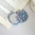 Acetate seashell compact mirror, cute blue and pink tortoise shell portable makeup mirror. - Style 1 / 1 Piece (Approx. 6.5cm) / Blue Pink