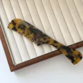 Acetate Hair Comb French Tortoiseshell Pattern Anti-Static Portable Round Teeth Comb - Thickness Style / Leopard Print