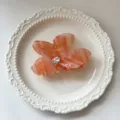 Peach pink acetate butterfly hair claw with rhinestone elegant summer hair accessory for women. - Watermelon Pink