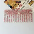 Acetate wide tooth hair comb pink marble pattern anti-static hair styling tool variant - 4# Floral Pink