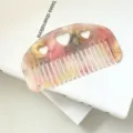 Cute hollow heart acetate hair comb, vintage semi-circular multi-color sweet portable hair styling tool - Size: approx. 8.8cm*4.8cm, 4mm / Iridescent Pink