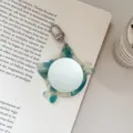 Schluesselanhanger mit suessem Katzen Spiegel aus Acetat tragbarer Modeschmuck Anhaenger - 1# Grün & Weiß