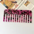 Acetate wide tooth hair comb with marble pattern anti static hair styling tool for women - 8# Rose Red