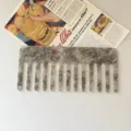 Acetate wide tooth hair comb with grey marble pattern, anti-static daily hair styling tool. - Grey