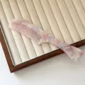 Portable acetate hair comb with French texture, anti-static round teeth, stylish design. - Thickness Style / 9# Purple and White