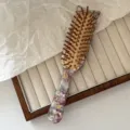 Fashion retro acetate hair comb with cat ears and massage cushion for daily hair styling. - Wood Grain Teeth - Multi-Color
