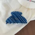 Pinza para el pelo de acetato azul, gancho con patrón de mármol para peinados diarios. - Pinza de Pelo en Forma de Abanico / Rayas Azules