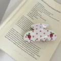 Weisse Pünktchen Haarklammer mit roten Strass Erdbeeren für Damen und Mädchen Haarstyling. - Trauben-Strass Weiß (Haarkralle)