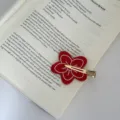 Rote Blumen Haarklammer für Damen, stilvolles Harz Haaraccessoire mit Metallclip für Alltag. - Rote Blume (Nahtlose Klemme)