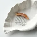 Acetate rhinestone hair comb detailed view, elegant side insert hair clip for women - Light Coffee