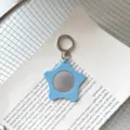 Blue star makeup mirror keychain cute portable bag charm aesthetic accessory for women - Blue