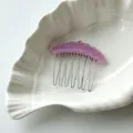 Acetate rhinestone crown hair comb, exquisite purple insert hair comb for elegant women hairstyles. - Purple