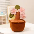 Peluche plante en pot ornement jolie poupée fleur jouet doux décoration de bureau - Fleur de Pêcher