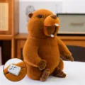 Niedliches schreiendes Murmeltier Plüschtier mit Musikbox, weiches braunes Stofftier für Kinder. - 30cm Nackte Puppe / Geräuscherzeugend