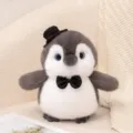 Cute plush penguin toy variant with top hat and bow tie soft doll desktop ornament decoration - Bowtie / 14cm