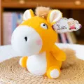 Cute yellow horse plush toy soft stuffed animal doll for kids birthday gift room - 16cm / Orange