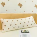 Long cartoon bear printed bolster pillow, comfortable sleeping leg pillow for bed decor. - 110 cm / Star & Bear