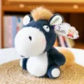 Cute Q-version plush horse toy healing doll birthday gift for kids and friends - 16cm / Blue