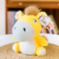 Cute Q-version plush toy horse healing lucky pony soft doll for kids birthday gift - 16cm / Yellow (With Embroidery)