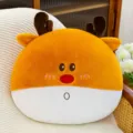 Cute cartoon reindeer plush pillow soft stuffed animal cushion for home sofa decor holiday gift - Elk / 40x43cm