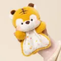 Cute plush tiger comfort toy with soft yellow fur and star pattern fabric, perfect baby gift. - Bean Bag Tiger