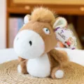Cute Q-version plush horse toy soft stuffed animal doll birthday gift for kids and friends. - Tan